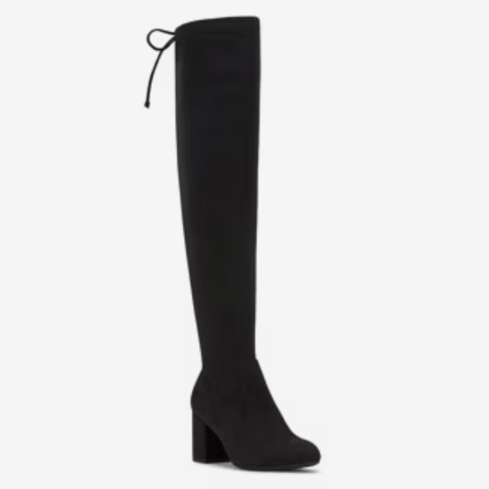 Chinese Laundry Black Faux Suede Lace Up Back Over The Knee Boots Size 7